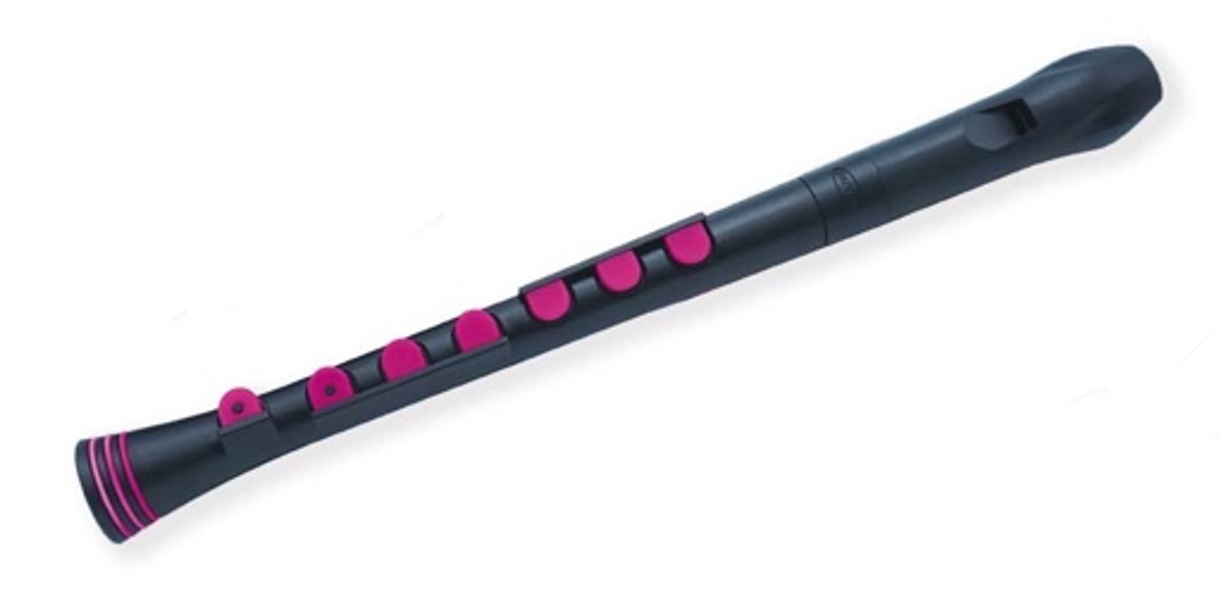 Nuvo Plus adaptive soprano recorder, black/pink