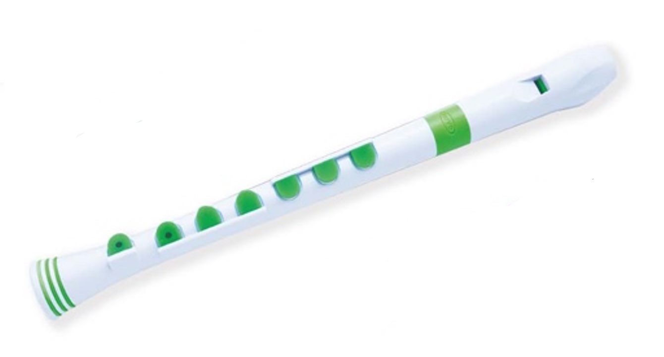 Nuvo Plus adaptive soprano recorder, white/green