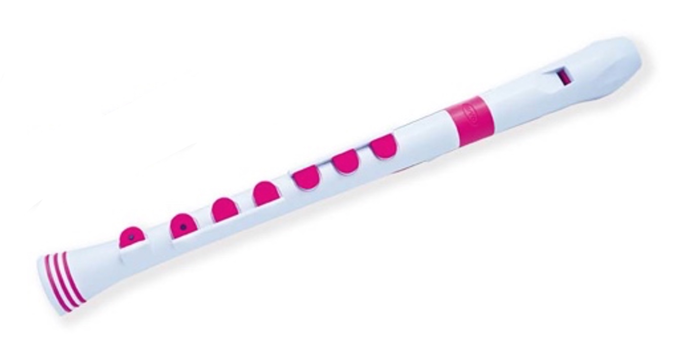 Nuvo Plus adaptive soprano recorder, white/pink