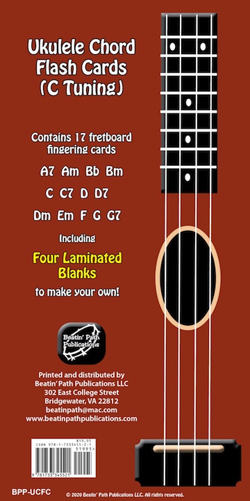 Ukulele Chord Flash Cards <br>(C Tuning)